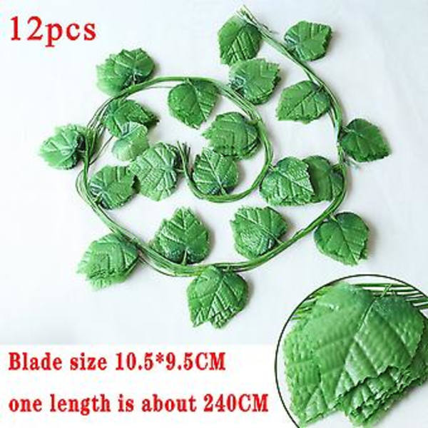12 Pak Kunstig Ivy Blad Hjemme Dekoration Kunstig Ivy Blad Krans Plante Vines Falsk Blad Flow(S )
