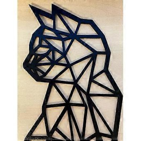 40 cm katt - Träväggdekor - Katt - Väggdekor - Minimalistisk väggdekor