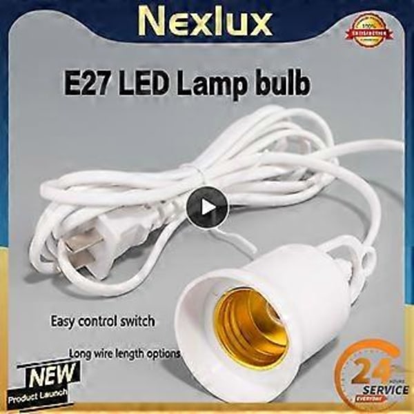 E27 LED-lamppippojan ripustus sisävalaistukseen, ruuvilamppu kytkimellä ja johdolla, universaali valaisintyökalu, lisävaruste (Lamppupotkat 8m set3)