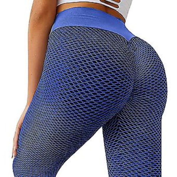 Tik Tok Leggings Dam Yoga Leggings Gym Anti-cellulit Fitness Butt Lift Byxor (M Kungsblå)