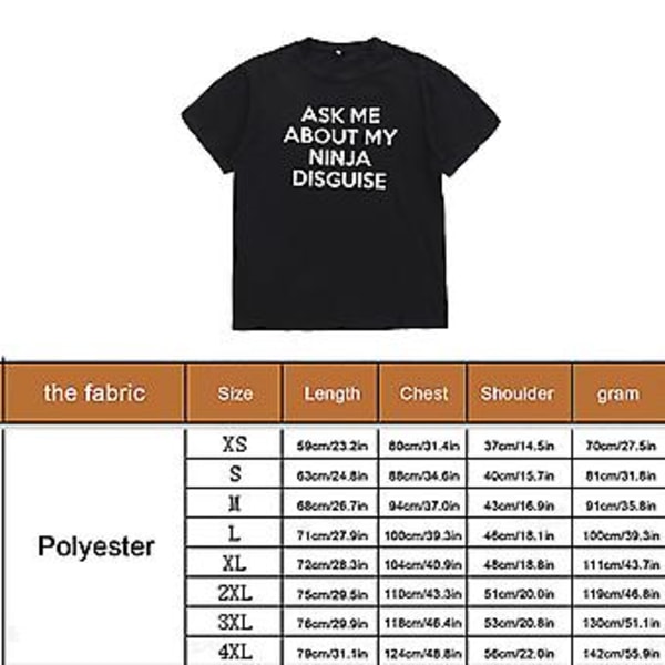 2023 Spørg Mig Om Min Ninja Forklædning T-shirt Karate Martial Arts Voksne Tee Top (S Lysegrå Sort)