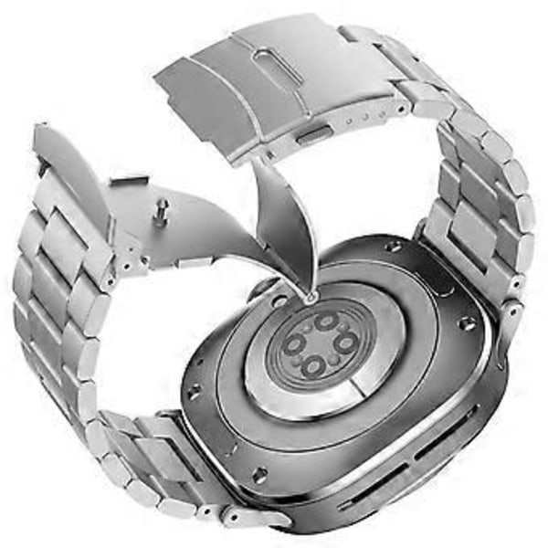 For Samsung Galaxy Watch Ultra 47mm Klokkereim Titanlegering Tre Perler Armbåndsrem med Verktøy (Sølv)