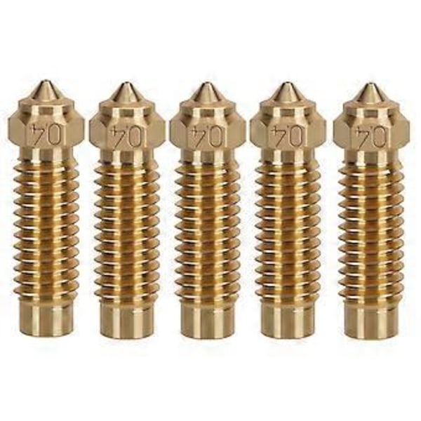 5 st Mässingsmunstycken 0,4 mm för Neptune 4Plus/4Max Högtemperaturmunstycke för 1,75 mm PLA/ABS/PETG/TPU/PC/PP/Nylon/