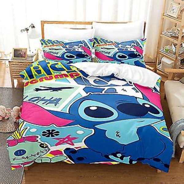 Ny Stitch Digitaltryckt Sängklädesset Barnpresent Sängklädesset Täcken och Kuddfodral 3-delar/2-delar -ZHENV{jkw} (229CM 229CM Färg SDZ53)