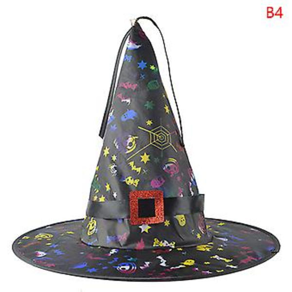 Halloween Glødende Heks Hat Med LED Lys Udendørs Ophængning Træ Glødende Hatte Hjemmefest Dekoration Cosplay Kostume Rekvisitter (Grå Ingen Lys)