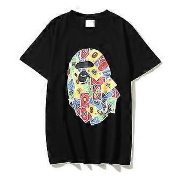 2023 Japanilainen T-paita Miehille Aasual Kirjainpainatus Pyöreäkauluksinen Lyhythihainen Bapes T-paidat Lyhythihainen Puuvilla Unisex T-paita (XXL 4)