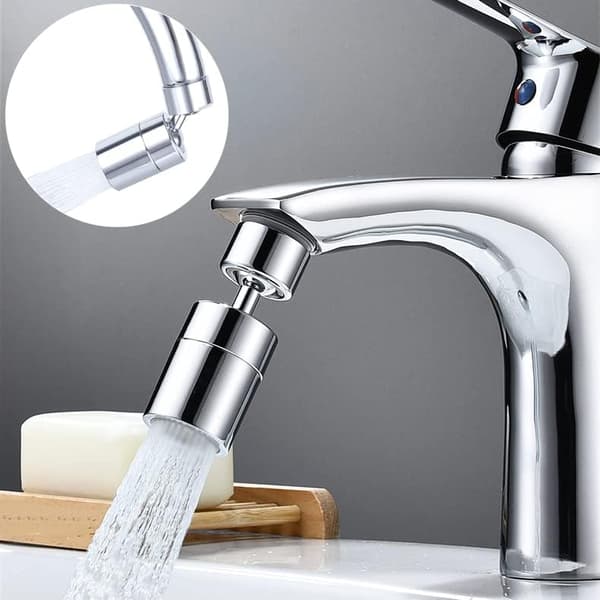 65*27mm, 1-pack (kromsilver) kranluftare, 360° roterande munstycke