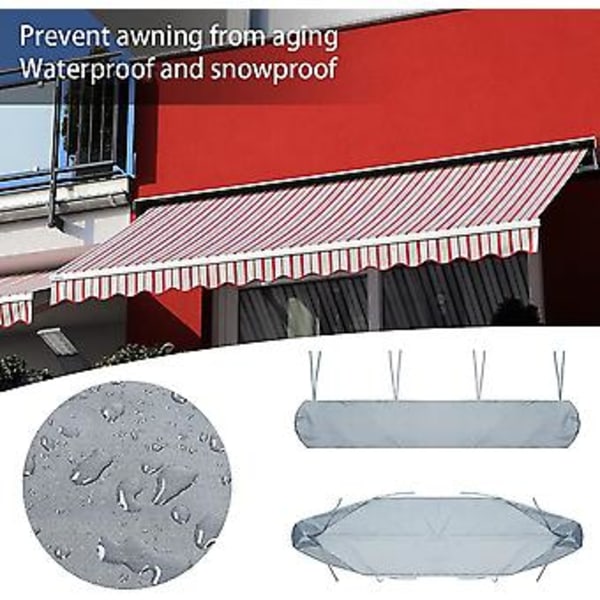 Utomhus Markisöverdrag, Silver 5m/16.4ft, Uteplats Markisöverdrag, Infällbart Rullgardinsöverdrag, Dammtätt Oxfordtyg, Regn Markisöverdrag