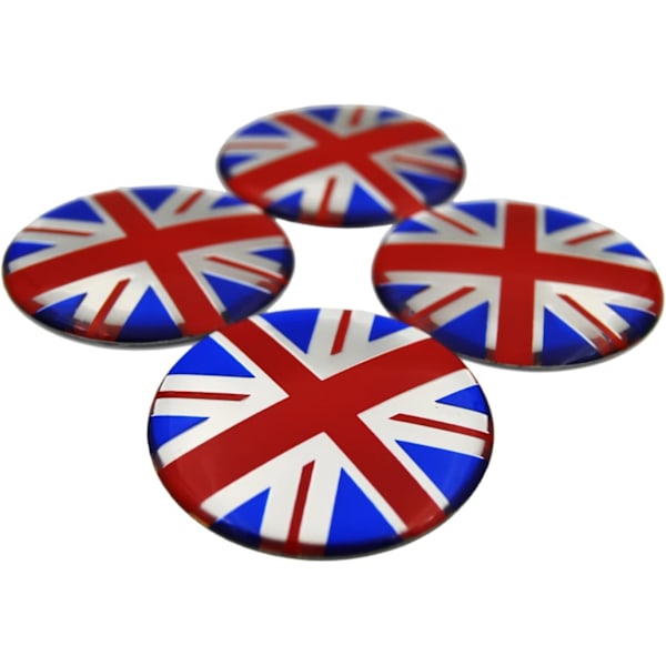 4X Union Jack UK Flag Hjulcenter Kapsel Dæksel Kompatibel med Mini Coopers R50 R51 R52 R53 R55 R56 R57 R58 R59 R60 R61 F5