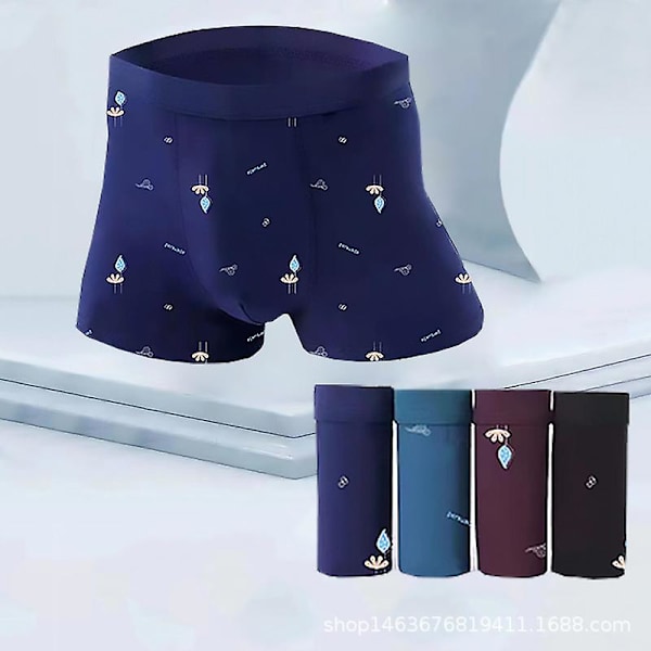 Höst och vinter mode stor storlek tjock andas kammad bomull enkel tryckt bred midja herrboxershorts-1950-6xl160180 katter