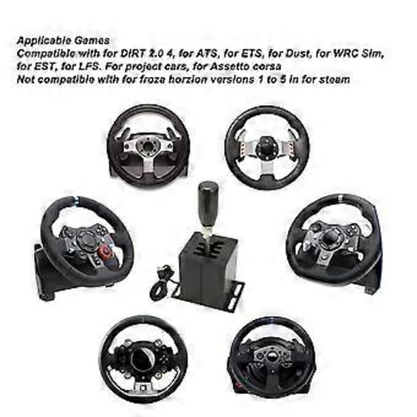 USB Simulator Växelspak 6 Plus R Racing H Växelspak med Kolfibergrepp för Logitech G29 G27 G25 G920 för T300RS GT Svart