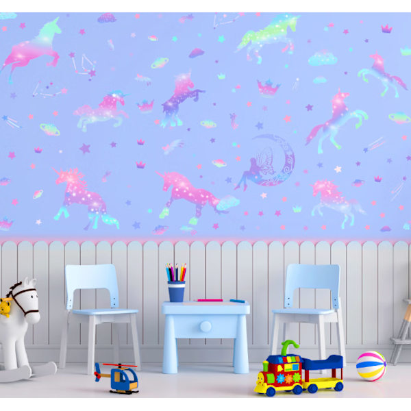 3 st väggdekaler Gradient Unicorn väggdekaler väggmålning Deca