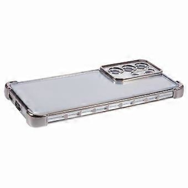 For Samsung Galaxy S21 Ultra 5G Gjennomsiktig Deksel TPU Bakside Telefondeksel Elektroplettering Kjærlighetshjerte (Stil B)