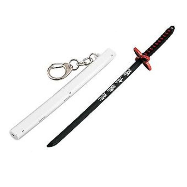 Demon Slayer Anime Svärd Nyckelring Mini Katana Nyckelringar Anime Nyckelkedja Cosplay Hänge Present-r (Röd)