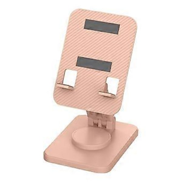 360 astetta kääntyvä matkapuhelimen ja tabletin jalusta, pöytämalli, kannettava ja kokoontaitettava (pinkki)