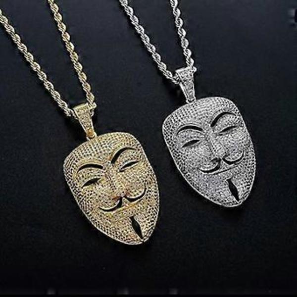 Miesten kaulakorut Hip-Hop-riipus, Klovnin naamio riipus kaulakoru Halloween Cosplay