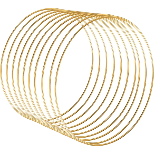 10 stk. 30 cm metallringer for blomsterdekorasjon i makramé