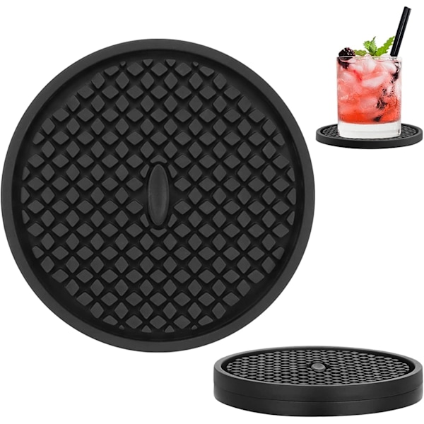 (Diamond, 2Pack-Black)Coasters for Drinks,Black Coasters for Coffee Table -Soft Coasters Set Cup Mat -Coffee Table Coast