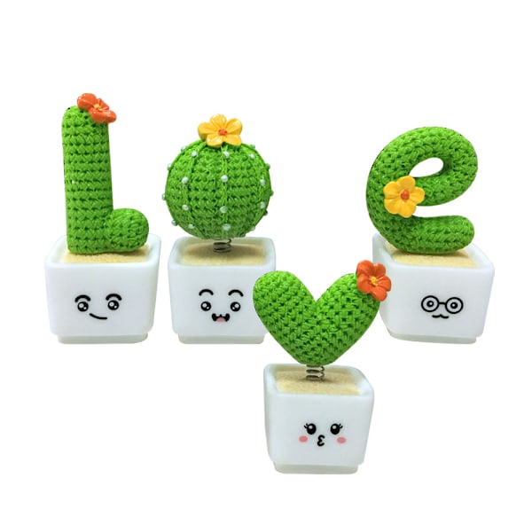 4 st Mini Resin Kaktus Blomkruka, Dockhus Dekor Succulenta Växter, M