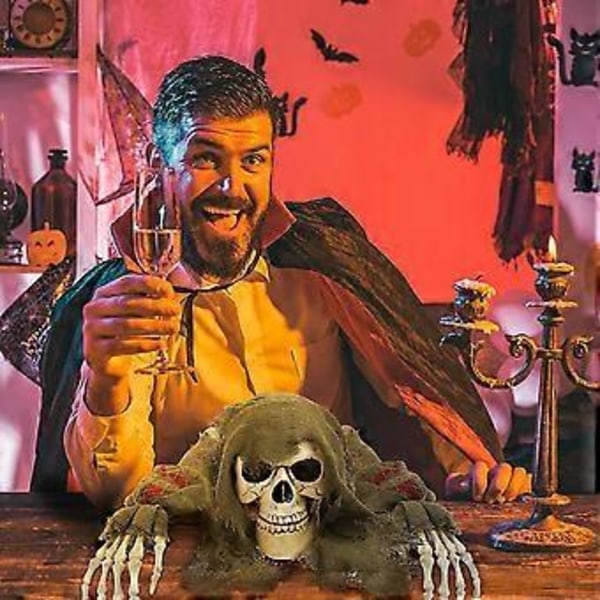 Halloween 3-osainen luurankosetti luuranko lattiainserti kolmiosainen setti ryömiva haamu hieno simulaatiokäsi valaiseva luuranko pakopeli