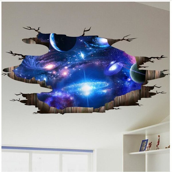 1 kpl Luova 3D Sininen Universumi Galaxy Seinä Tarrat Irrotettava PVC