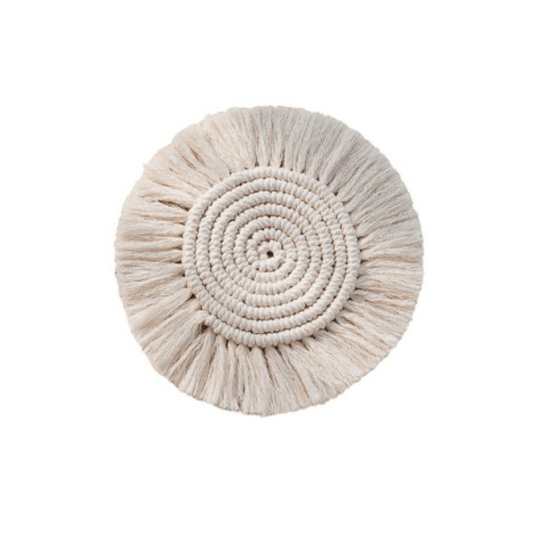 Puuvillaiset aluslautaset, liukumattomat, käsintehdyt pöytämatot, 18 cm