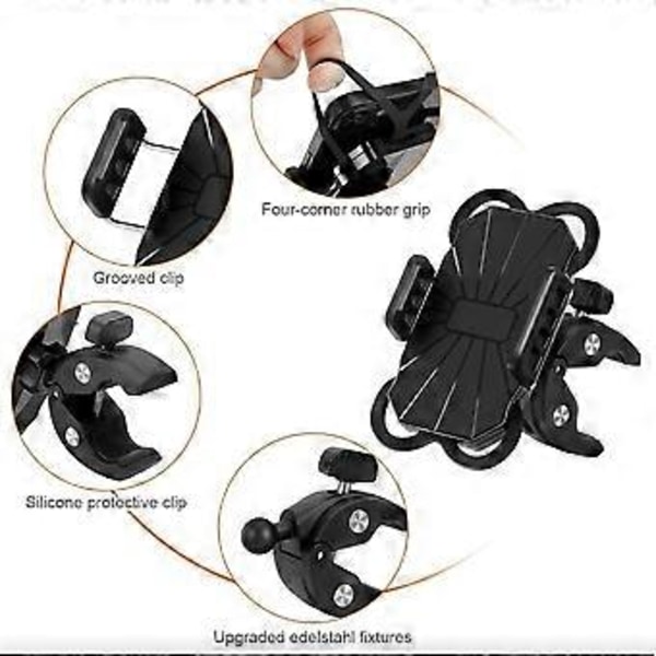 SZTXJ Sykkeltelefonholder Universal 360 Justerbart Feste for iPhone 14PM 13P 12PM Mini 11PM Samsung S10 S9, 3,5-7,2 Tommers Smarttelefon