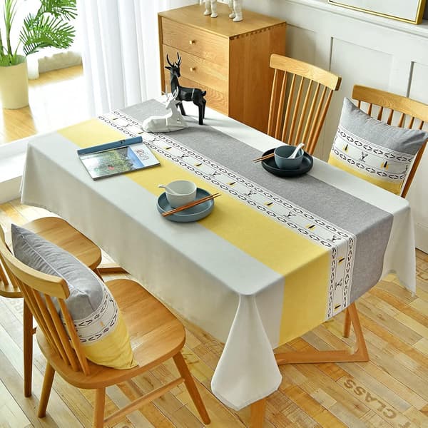Rektangulær duk flekkbestandig bomull og lin 130x180cm