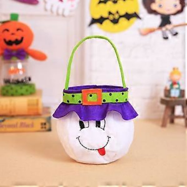 Aave - Halkaisija 16 cm, korkeus 25 cm (käden kanssa) Halloween Kurpitsa Karkkipussi Musta Hattu Päällä Halloween Karkki- tai Herkkupussit Lapsille Halloween Juhliin F