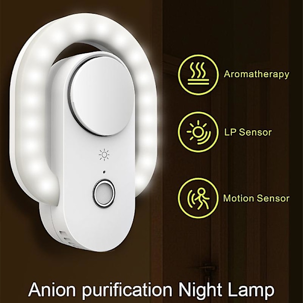Rabat Smart Dobbelt Sensor Natlys Anion Luftrenser Touch L