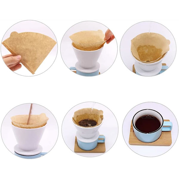 100 kaffefiltre, U-formede dryppkaffefiltre, dryppkaffefil