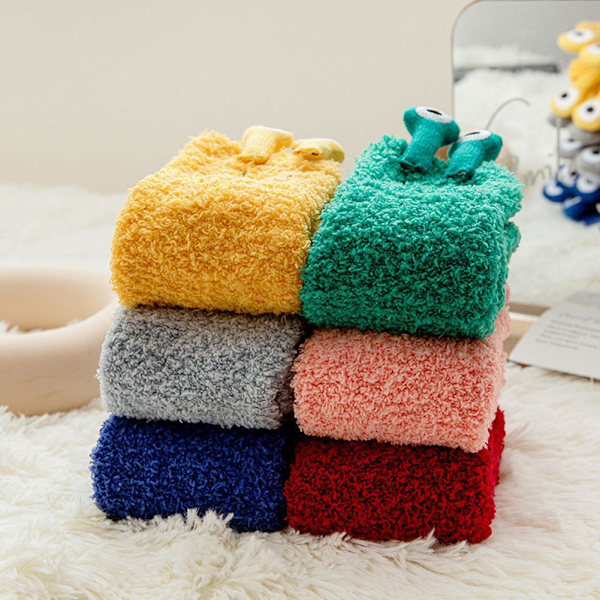 2 paria The Floor Socks Nukkumissukat Tytöille Keskipitkät Putkisukat Tyylikkäät Paksut Lapsi Sininen
