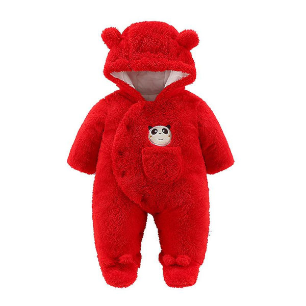 Baby Clothes Baby Bear Onesie Baby Sweater Jumpsuit Baby Winter Clothes red 80cm
