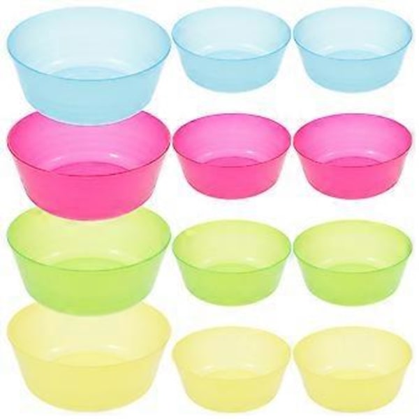 12 stk. Plastikskåle Morgenmadsskåle Snackskåle Børneskåle Småbørnsskåle