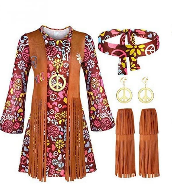 cuteDIY Plus Size Hippie Kostym Damkläder L