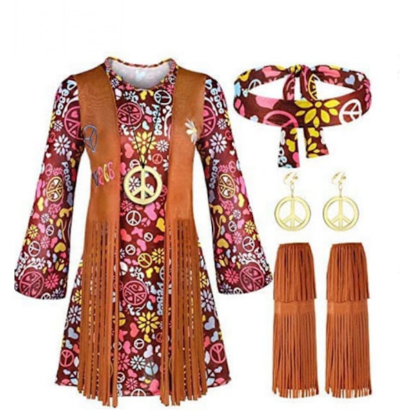 Söt DIY Plus Size Hippie Kostym Damkläder m
