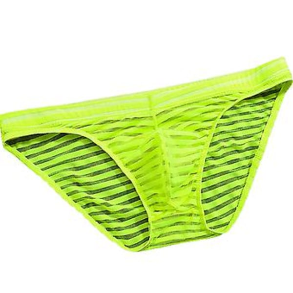 Fianao Herrar Underkläder Solid Färg Stripe Sömlöst Mesh Herrar Kalsonger för Inne Bär (M Grön)