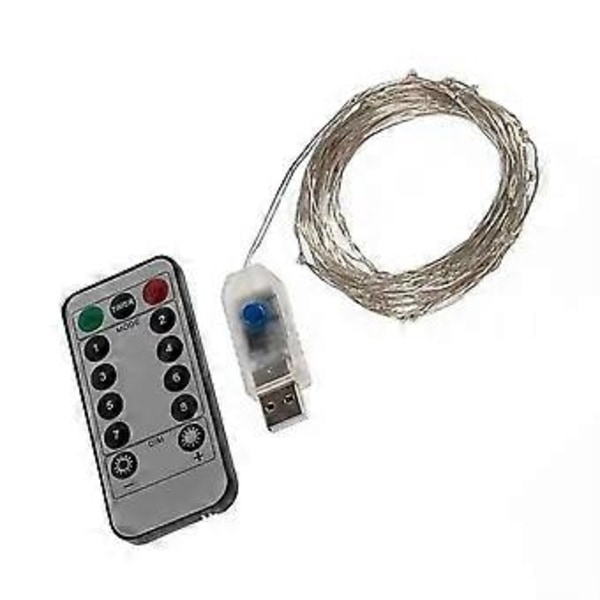 Ljusslinga inomhus 20 m längd fjärrkontroll 8 ljuslägen koppartråd LED-slingor för hem träd fest