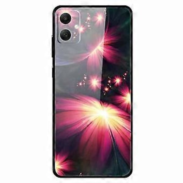 Til Samsung Galaxy A05 4G Etui PC+Hærdet Glas+TPU Stødsikkert Telefoncover (Flotte Blomster)
