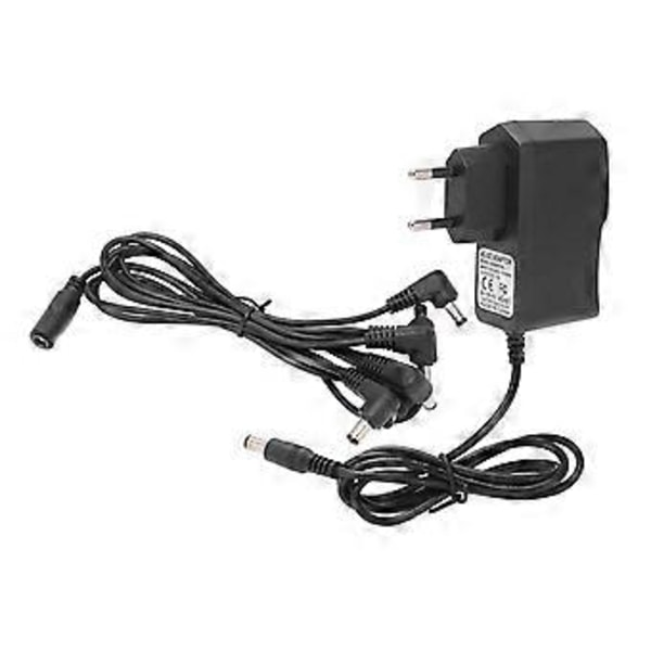Gitarr Effektpedal Strömförsörjning Adapter 6-vägs Daisy Chain Kabel EU-kontakt 100240V( )