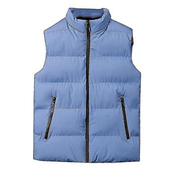 Mäns Lättvikts Vikbar Dunväst Quiltad Slank Puffer Väst (L Blå)