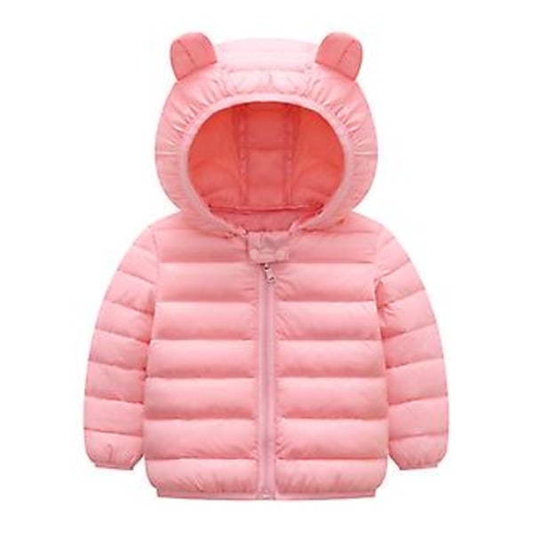 Barn Hoodie Dunjacka Pojkflickor Toddler Vinter Zippade Vadderade Jackor Ytterkläder (4-5 år)