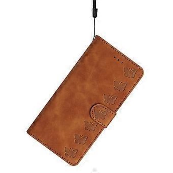Til Samsung Galaxy A35 5G Etui PU Læder Wallet Stand Sommerfugl Præget Telefon Cover (Style A)