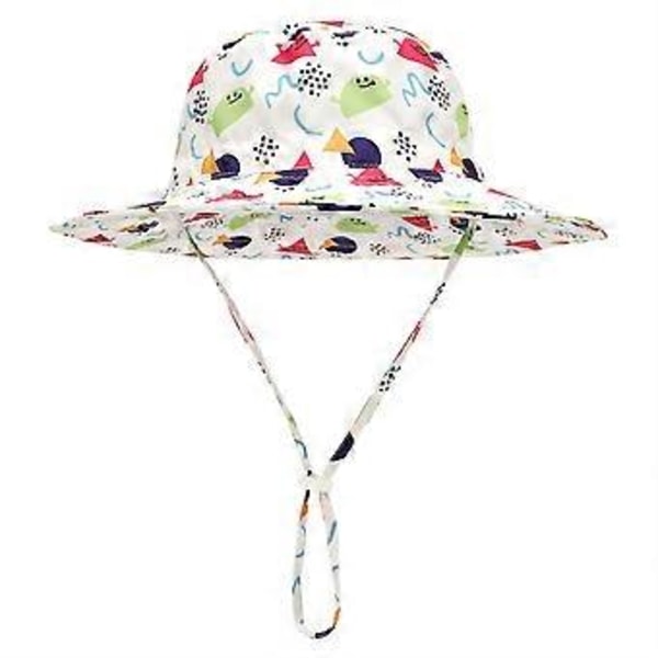 Babyhat - Sød Solhat Unisex Babyhat Sommer Rejse Strandkasket Justerbar Børnekasket til 2-6 År Børn (Rød trekant)