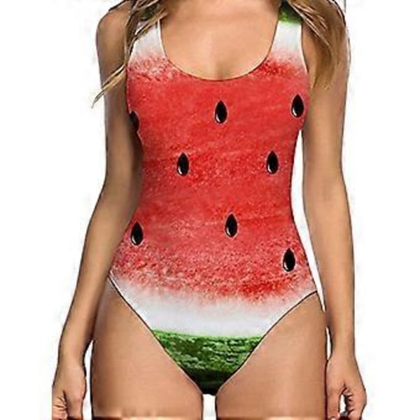 2023 UUSI NAISTEN UIMAPUKU YKSIOSAINEN Galaxy Taco Cat Vatsaa Kontrolloiva Uimapuku Rantavaatteet Bikini Monokini (M Punainen)