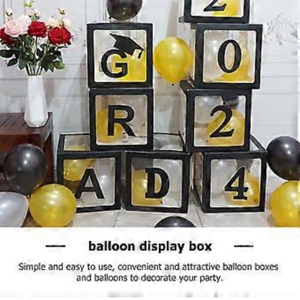 1 Sett Eksamenfest Ballongboks Dekor Grad Ballongboks Fotorekvisitt