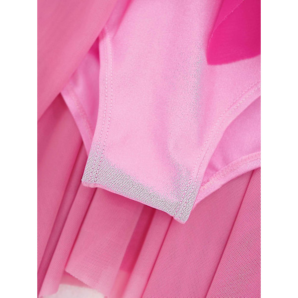 Skinnende pailletter ballet gymnastik leotard kjole børn piger enkelt langærmet mesh splice figur skøjteløb dans kostume.12.B  Hvid