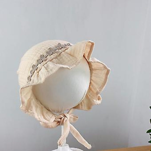 Söt Bebis Flicka Prinsessa Hatt Skydd För Palatshatt Justerbar För Sommarutflykt (Karamell)