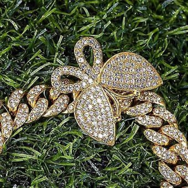 SZTXJ Kubansk Sommerfuglarmbånd 8 tommer Miami Kubansk Lenkearmbånd Mikro Pavé Iced Out Bling Sommerfuglarmbånd Armring for Kvinner Hip Hop Rapper Smykker