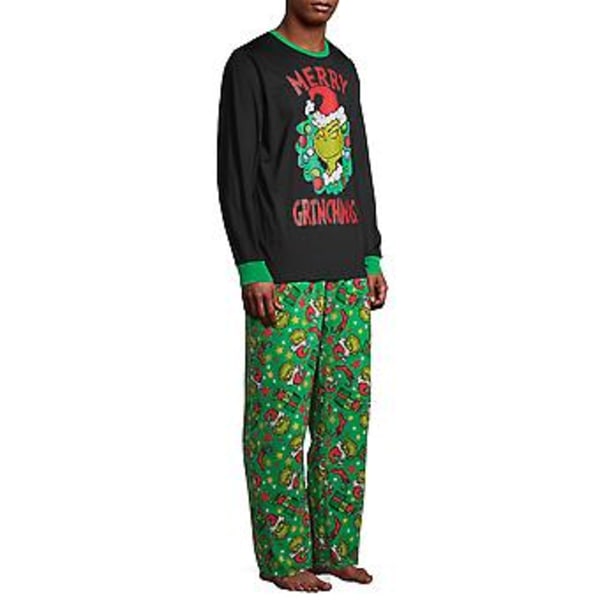 Grinch Familie Matchende Julepyjamas Sovepyjamas Natkjole Julepyjamas Sæt (2XL Mænd)